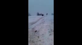 Painful landing in the snow !!