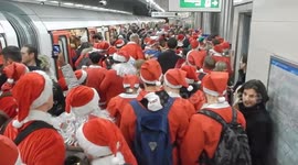 NSFW Santacon 2017: Santas Go Up Escalator The Wrong Way