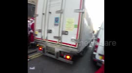 Santacon 2017: A Santa That Is Drinking Gets On A Motorbike