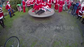 Santacon 2017: Drunk Santa's Falling Of A Playground Ride In Tower Hill