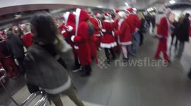 Santacon 2017: Santa's Crowd Tower Hill Station In London