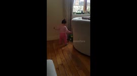 1 year baby girl with messi football skills.