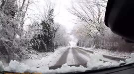 Driving in Snowy December 2017 - Braintree, Essex. (No drama!)