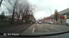 Red BMW Near miss