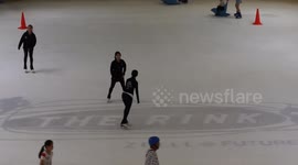 Malls of Bangkok - ice skating girls