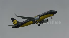Eurowings Airbus A320 Late Go-Around (Missed Approach) at Dusseldorf Airport