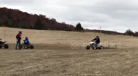 Quick wheelie session on an ATV.