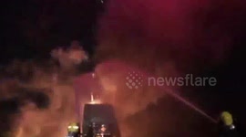 Lorry loading fireworks explodes on motorway