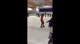 Slow motion ice skating
