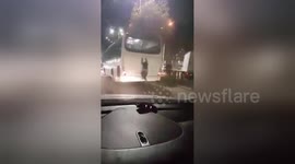 Newsflare Edit - being held at the ring bus - Maybe he dont want to pay the ticket ...
