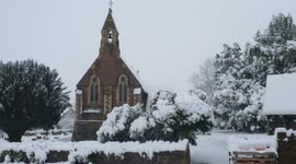 Snow in rural Llangrove, Herefordshire
