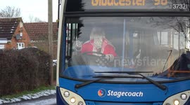 Santa drives Stagecoach in Gloucestershire