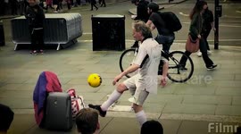 Old Football Fan Showing Amazing Skills