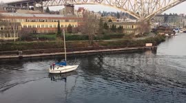 Boat sailing in Lake Union