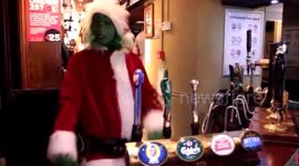 Grinch impressionist playing tricks on members of the public
