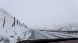 Cat and Fiddle Road driving in the snow