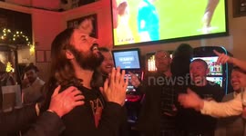 Football fans sing 'happy birthday' to Jesus lookalike