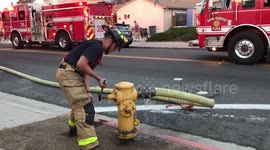 San Diego plane crash firefighter on scene