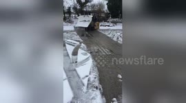 Newsflare Edit - when you dont have snow cleaner to open the road you invent one.