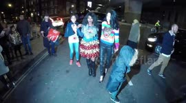 Sinitta and model Jasmine Lennard arrive at Christmas event in London