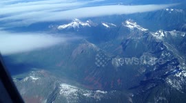 mountains from flight window