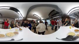 360 time-lapse of office Secret Santa