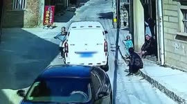 Boy, 3, survives being run over by van