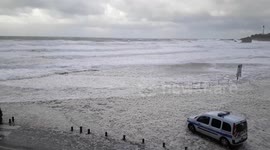 foam storm in biarritz