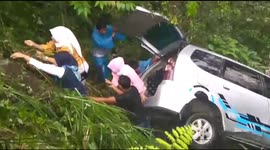 Six passengers rescued from minibus fallen into ravine