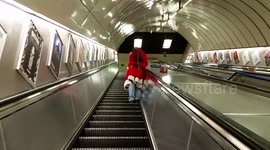 A Slightly Drunk Santa On The Victoria Underground Line