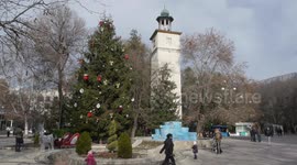 Christmas tree in the town of Provadia.