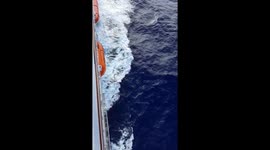 Ocean view from balcony of a cruise ship