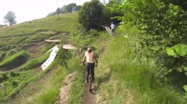 Riding BMX bikes in an amazing forest