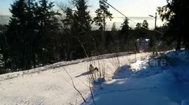 Snow sledding during winter