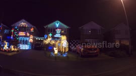 Christmas lights adorn Leeds street