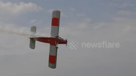 Terrifying moment plane crashes at Russia airshow, killing two