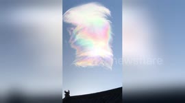 Rainbow clouds appear in northern China