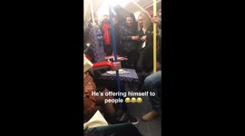 ORIGINAL: Guy Dressed as Tube Seat Offering Himself to Passangers