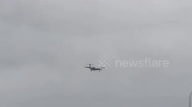 Plane landing in bad weather