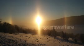 Beautiful sun dog appears on Swedish horizon