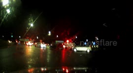 Near Miss Dashcam Footage As Driver Jumps Red Light