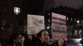 #FreePeriod protest outside Downing Street, Whitehall, London