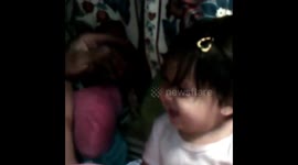 Daddy makes his baby girl laugh hard
