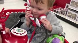 Talking to Santa on the Phone | Toddler Calls Santa Claus