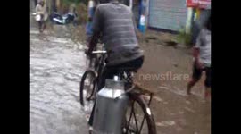 Rain water is on the road