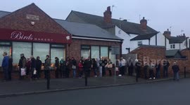 Big Christmas queue at bakery