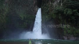 Kayaker runs 128 foot tall waterfall in a kayak +POV