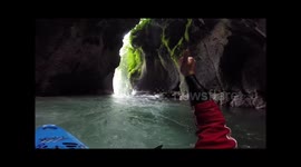 Kayaker runs 128 foot tall waterfall in a kayak +POV