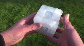 Man creates functional Rubik's cube out of ice
