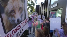 Fur Protest on Rodeo Drive in Beverly Hills during the Holidays